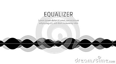 Digital audio spectrum. Futuristic equalizer illustration. Music beat. High frequency vibrations waveform icon. Vector Illustration