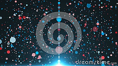 Digital backcircles in black space - modern abstraction, computer generated background, 3D render Stock Photo