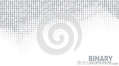 Digital background with binary code by ones and zeros Vector Illustration