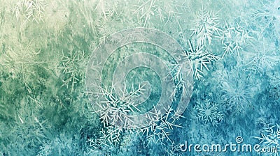 A digital background with a gradient of frosty blues and greens with intricate patterns overlaid creating a captivating Stock Photo