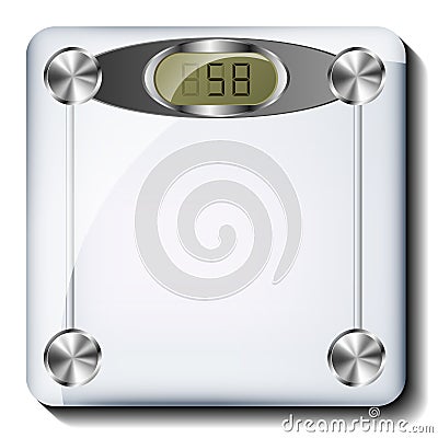 Digital bathroom scale Vector Illustration