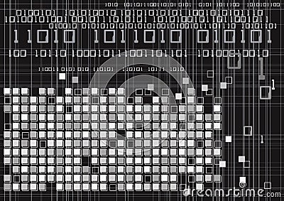 Digital Binary Code Technology Vector Illustration