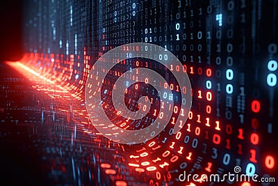 Digital binary data encryption, computer virus, abstract secure technology background Stock Photo