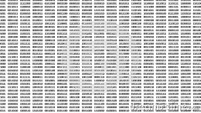 Digital bits and bytes on a white computer screen Stock Photo