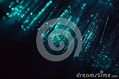 Digital blue light fiber optic for background. Stock Photo