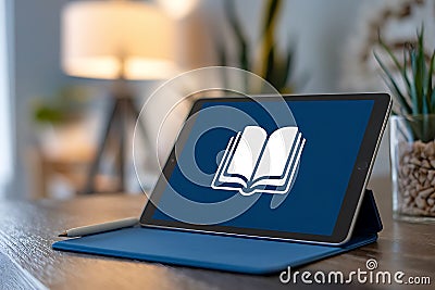 Digital Book Reading Tablet Technology Ereader Modern Learning Device Stock Photo