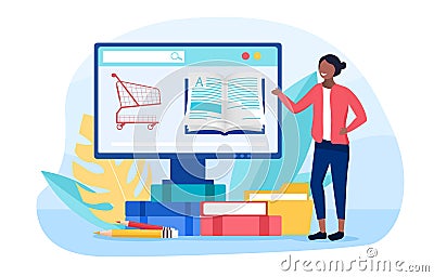 Digital bookstore concept Vector Illustration