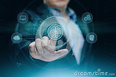 Digital Brain Artificial intelligence AI machine learning Business Technology Internet Network Concept Stock Photo