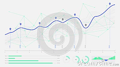 Digital business analytics concept, data threads graphic visualization, Hi-tech concept innovation Vector Illustration