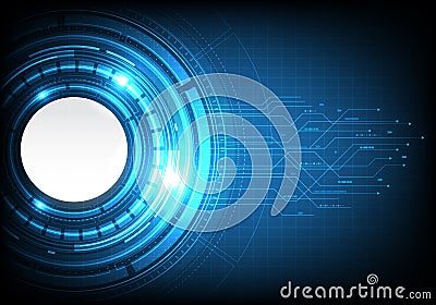 Digital business , vector tech circle and technology background. Vector Illustration