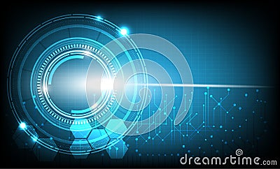 Digital business , vector tech circle and technology background. Vector Illustration