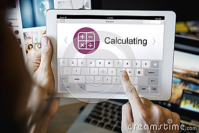 Digital Calculator Webpage Application Concept Stock Photo