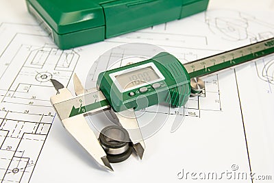 Digital caliper Stock Photo