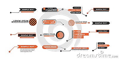 Digital callouts, footnotes. Layout for links and digital information. Source for advertising. Set of HUD. Vector Vector Illustration