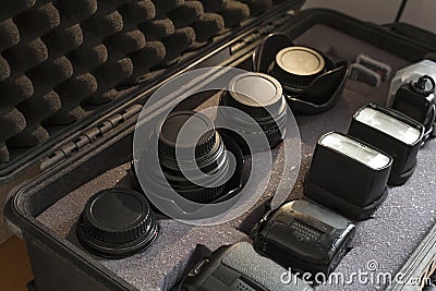 Digital camera equipment shockproof case Stock Photo