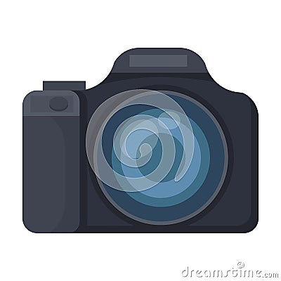 Digital camera icon in cartoon style isolated on white background. Rest and travel symbol Vector Illustration