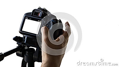 Digital camera used for product photography Stock Photo