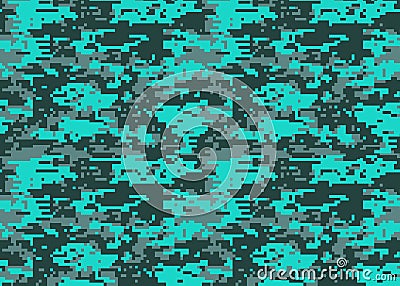 Digital camouflage pattern. Woodland camo texture. Camouflage p Vector Illustration
