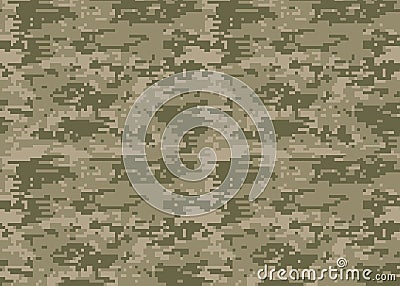 Digital camouflage pattern. Woodland camo texture. Camouflage p Vector Illustration