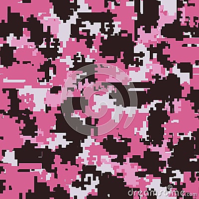 Digital camouflage seamless patterns Vector Illustration