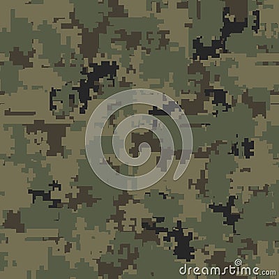 Digital camouflage seamless patterns Vector Illustration