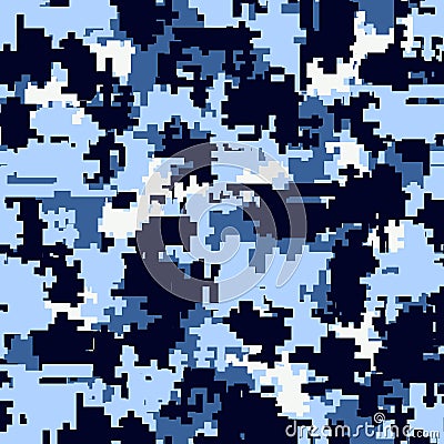 Digital camouflage seamless patterns Vector Illustration