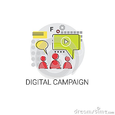 Digital Campaign Content Marketing Icon Vector Illustration