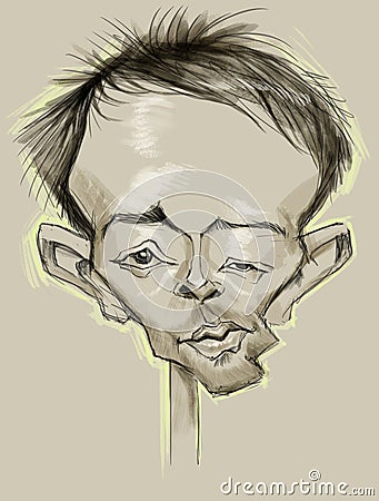 A digital caricature of musician Thom Yorke 