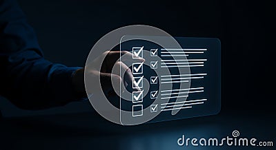 Digital Checklist: Interactive Task Management & Project Completion Visualization Stock Photo