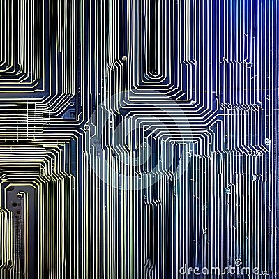 251 Digital Circuit: A futuristic and high-tech background featuring a digital circuit pattern in bright and metallic colors tha Stock Photo
