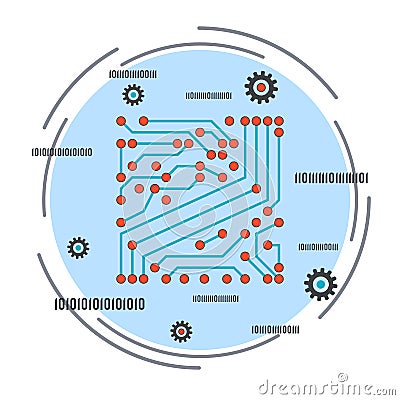 Digital circuit vector concept Vector Illustration