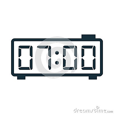 Digital clock alarm electronic icon Stock Photo