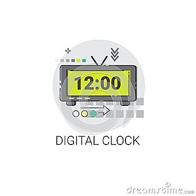 Digital Clock Countdown Watch Icon Vector Illustration