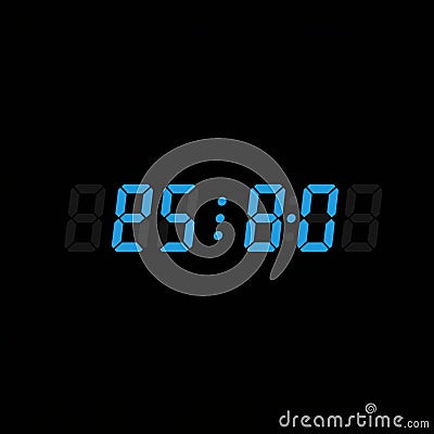 Digital clock display against a black background shows the time 