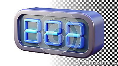 Digital clock with 888 display showcasing timekeeping and electronic device png transparent image Generative AI Stock Photo