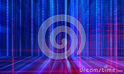 Cloud storage digital technology internet network background, sytem hologram link working, web of internet of things Cartoon Illustration