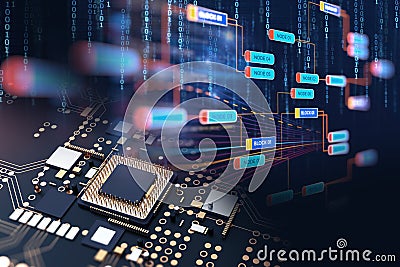 Digital code number abstract technology background Stock Photo