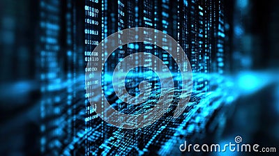 Digital Code Stream Visualization Stock Photo