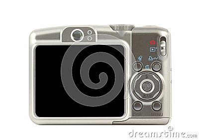 Digital compact camera back side Stock Photo