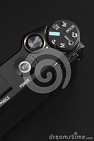 Digital compact camera, closeup Stock Photo
