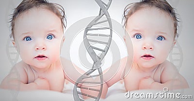 Baby clone twin with genetic DNA Stock Photo