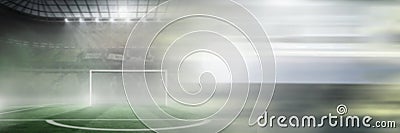 Football goal pitch with transition Stock Photo