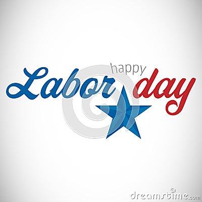 Digital composite image of happy labor day text with star shape Stock Photo