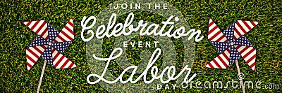 Composite image of digital composite image of join celebratio event labor day text Stock Photo