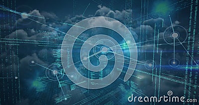 Digital composite of Science Composition Coded text in the background combined with an image of abst Stock Photo