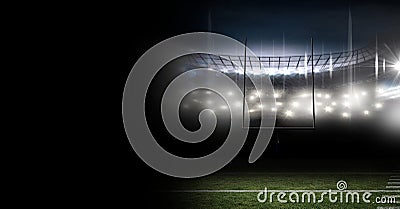 Sports stadium lights transition effect with darkness Stock Photo