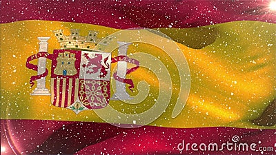 Flag of Spain and Snowflakes Stock Footage - Video of fade, leave ...