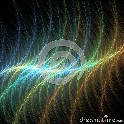 Digital computer fractal art abstract fractals rainbow wave Stock Photo