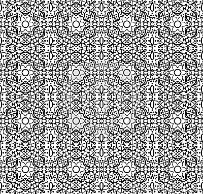 A complex seamless pattern with a black lines Stock Photo