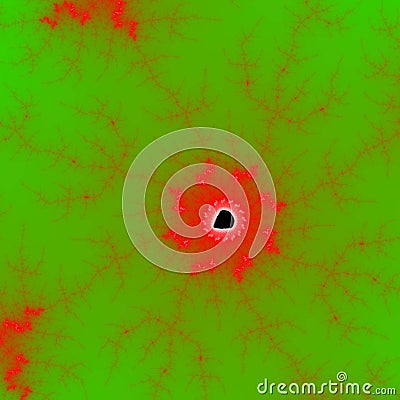 Red-green Mandelbrot fractal Stock Photo